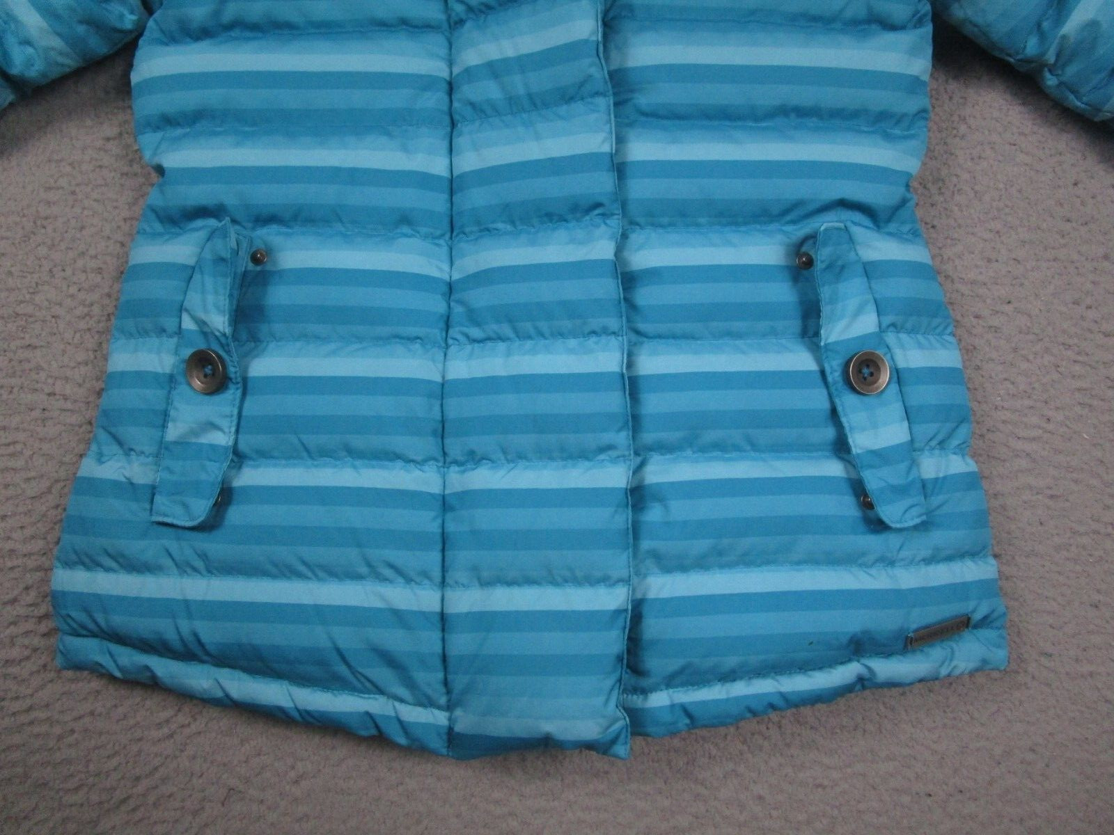 Merrell Down Jacket Womens Small Blue Striped Ful… - image 4