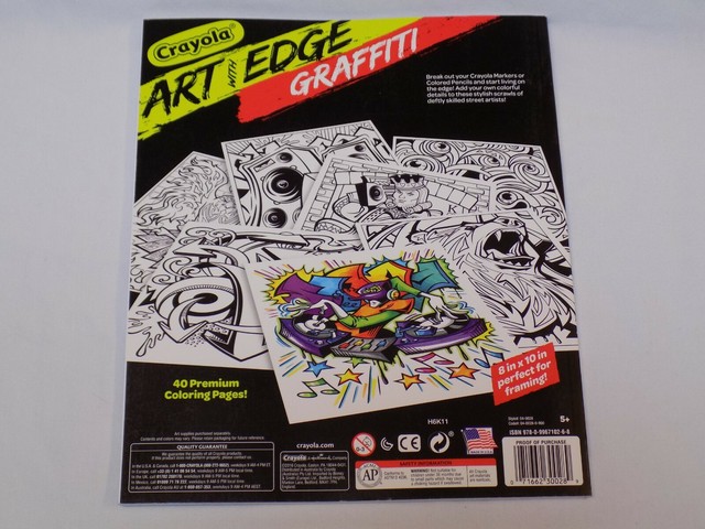 Crayola ART with EDGE Graffiti 40 (8 x 10") Pages Adult Coloring Book ...