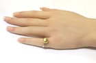 925 sterling silver Pale yellow pearl CZ cubic zirconia ring 2.9g estate — photo 6