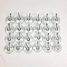 24 x Transparent Suction Cup Sucker For Window Wall Hook Hanger Kitchen 1-3/4"