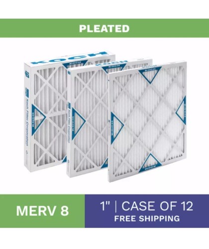 New Koch 20x20x1 Pleated Air Filters, Extended Surface MERV 8 Pack of 12