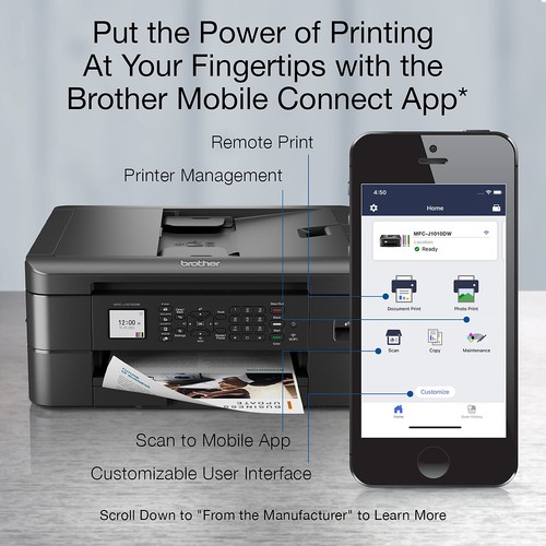 Brother MFCJ1010DW Wireless Color All-in-One Inkjet Printer Refresh Subscription - Picture 4 of 8