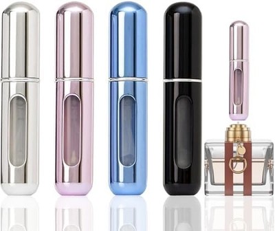 4 Pack Refillable Perfume Atomizer Bottles 5ml Travel Mini Spray Empty