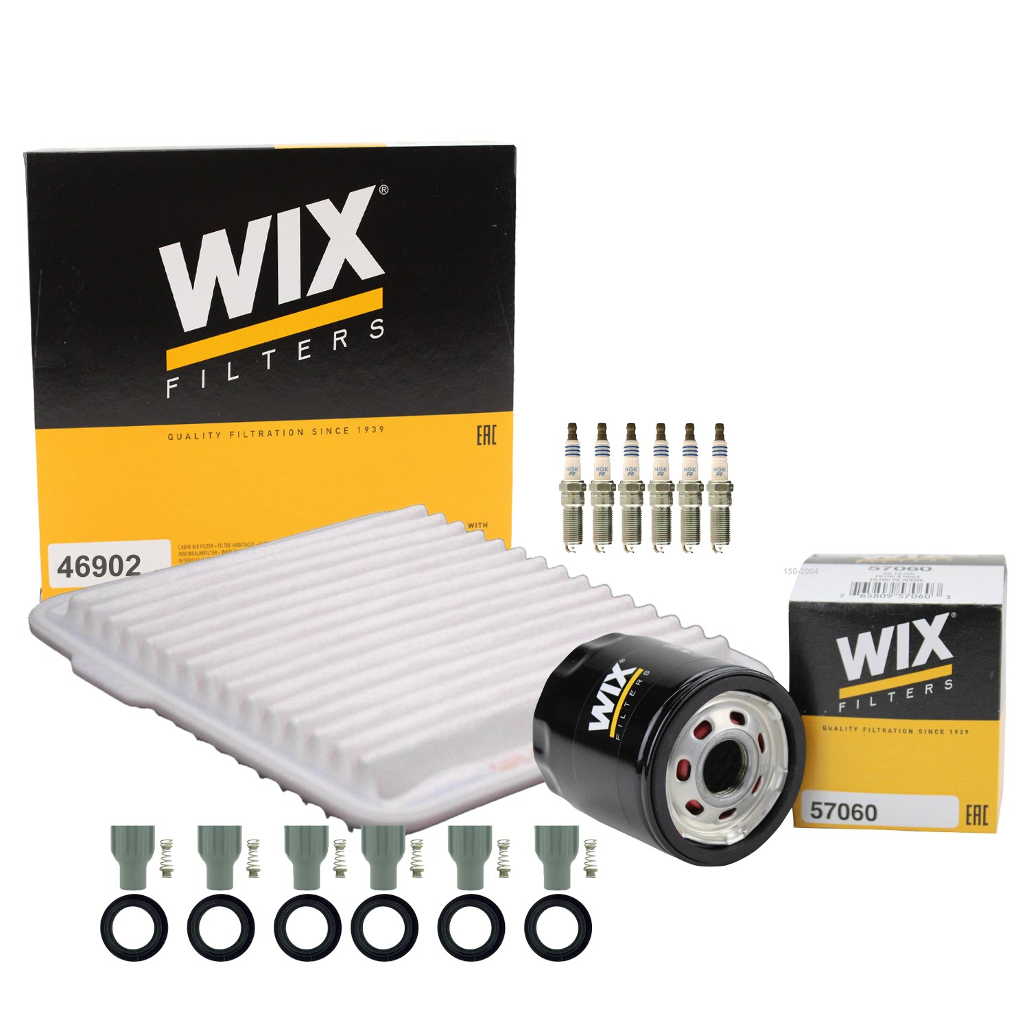 Wix Tune Up Kit NGK 6 Spark Plugs And Coil Boots Kit for G6 Malibu XL-7 3.6L V8