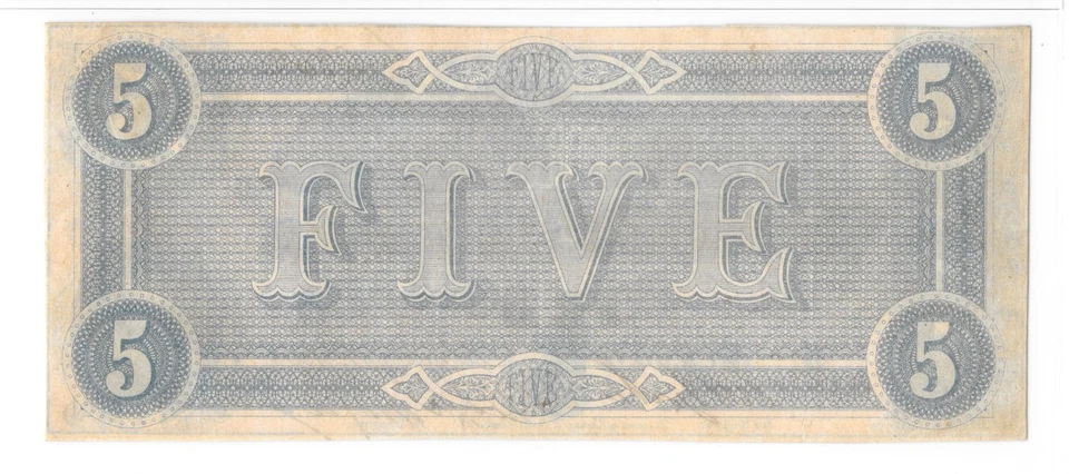 T-69 1864 $5 Confederate Looks UNC Bright Bold Color  PMG EF35 EPQ Crisp Note ! - Image 4 of 4