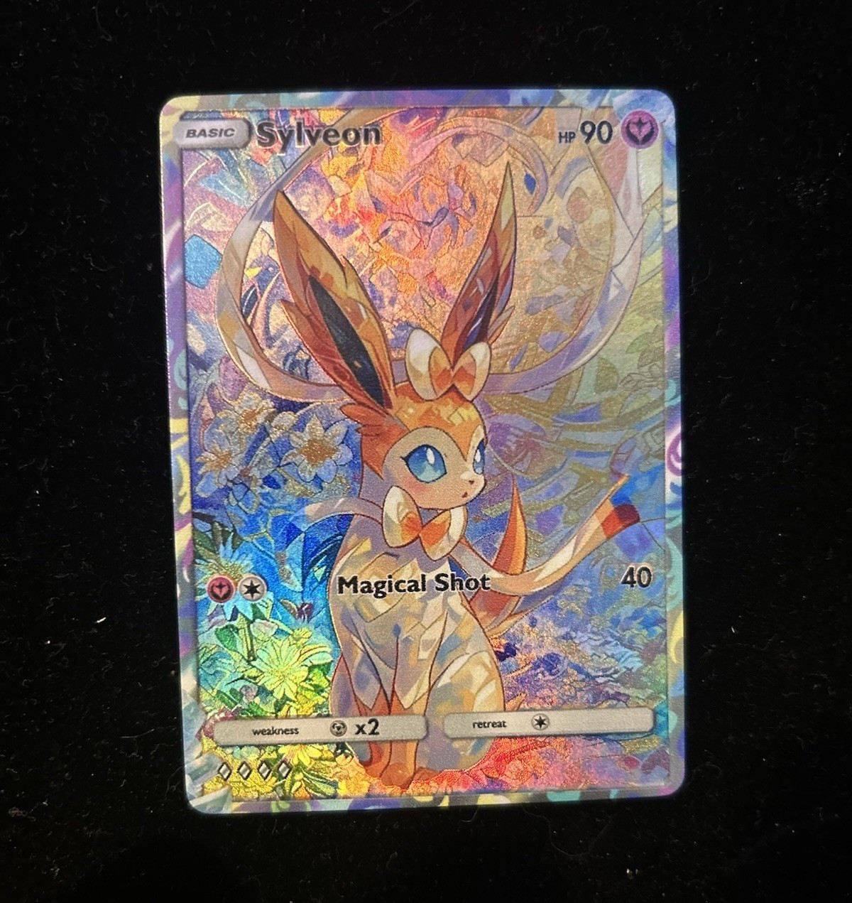 Pokemon Fan Art Sylveon Holo Basic Fairy Pokemon Card
