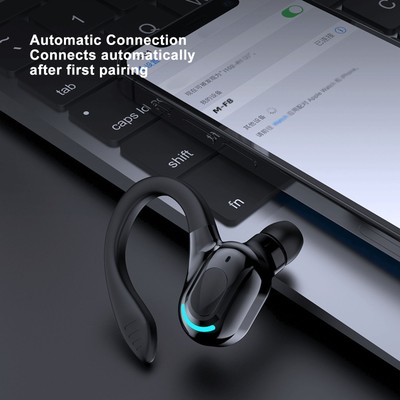 BT Headset Stereo IPX4 Waterproof USB Charging Single Ear Wireless Earpiece F CB