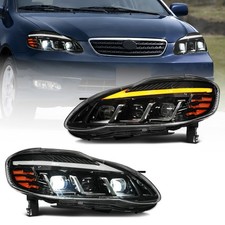 Pair Led Animation Headlights For 20032008 Toyota Corolla Sedanplugplay