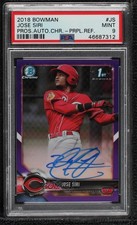 2018 Bowman Chrome Prospect Purple Refractor Jairo Solis PSA 9 MINT Auto qc0