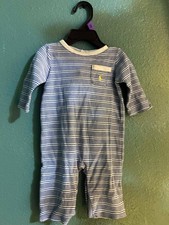 Polo Ralph Lauren Baby Boy Romper   Size 6 Months   Blue  White Striped   Long