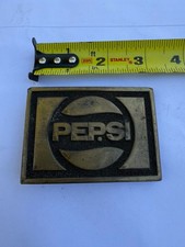 Vintage BTS 1978 PEPSI Cola Award Brass Dress Belt Buckle Made In USA