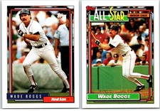 Wade Boggs Lot x 2 1992 Topps Base & All-Star Cards Boston Red Sox