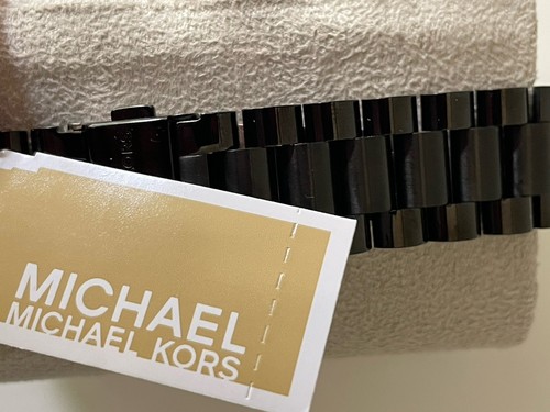 $250 Michael Kors MK7442 Women Lexington Black Stainles Crystal Accent Watch 38M - Picture 3 of 5