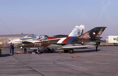 Kodachrome Slide 7711 Mig-21 Czech Air Force Tiger C/S July 1996 (D20)
