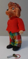 Mechanische Aufziehpuppe Uhrwerk Spielzeug Laufpuppe Hund Motiv Vintage ~ 70er
