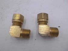 2 Pack Parker 5/8" Brass 90° Compression Union Elbows 265NTA-10