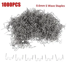 1000Pcs 0.6mm S Wave Staples For Car Bumper Bodywork Plastic Stapler Repair Kit