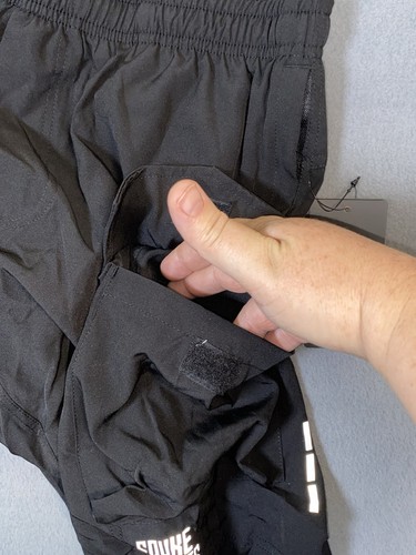 NWT Men’s Cargo Cycling Shorts Black Padded Reflective Pockets Size M Meas. Smal - Picture 6 of 12