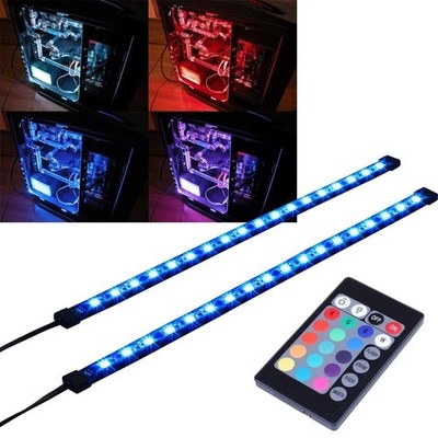 RGB LED Strip Computer Lighting via Magnet with Controller for Desktop Comput