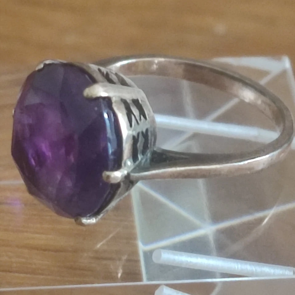 Antiguo anillo de cóctel amatista talla L.5 Foto 3 de 4