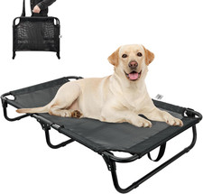 Foldable Elevated Dog Bed for Large Pet, No-Assembly-Need Folding Raised Dog Bed