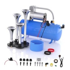 Train Horn for Truck, 178DB Loud Air Horn Kit with 4 Trumpets, 150 PSI 12V Air