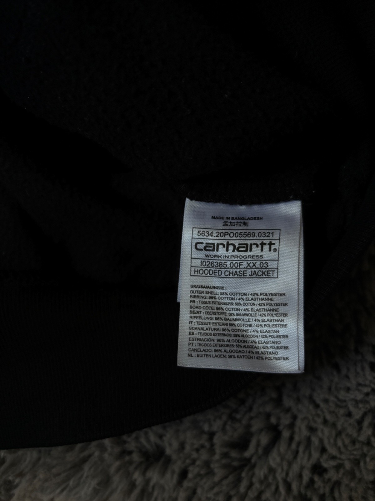 Carhartt WIP Reworked Black Hooded Chase Jacket image 6