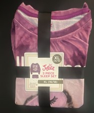 Justice Girls XL 2 Piece Pajama Set Purple Cat Tie Dye Long Sleeve