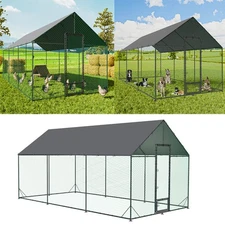 Large Walk in Chicken Coop Backyard Hen House Anti-UV Cover Farm  Poultry Cage