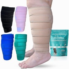   Lymphedema Compression Calf Wrap   Adjustable Calf Brace Sleeve for Men  W...