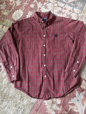 Boys Chaps Red Plaid Shirt 12-14