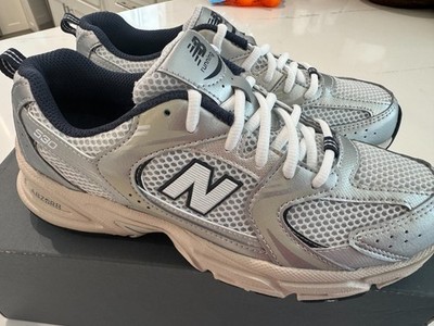 Size 5.5 Kids - New Balance 530 White Natural Indigo; White Blue