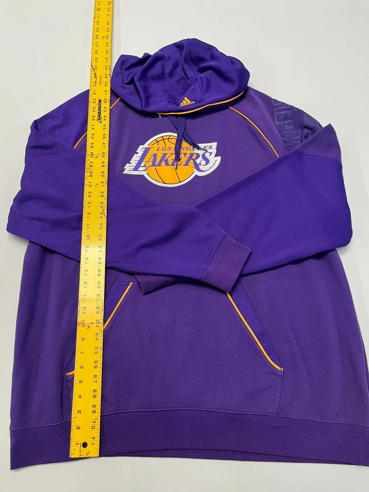 Adidas NBA Los Angeles Lakers Pullover Hoodie | Size XXL | Men | Purple - Image 2 of 4
