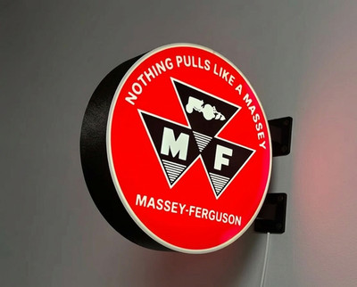 Massey Ferguson LED Sign Light - Vintage Logo - Garage & Man Cave Decor