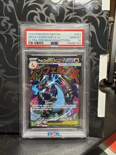 New Listing2025 Pokémon MEP Mega Charizard X Black Star Promo Ultra Premium PSA 10