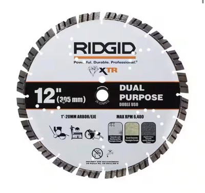 Ridgid Masonry Dual Purpose Cutting Segmented Rim Walk-Behind Diamond Saw Blade