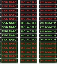 Chivao 45 Pack Magazine Marking Band 223, 300, 5.56, Black and Green Base 