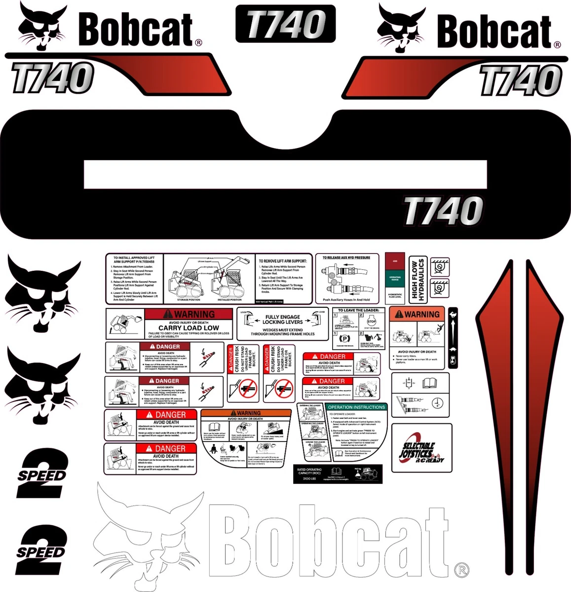 Set Di Adesivi In Vinile BOBCAT T66 Stage 5 - Italia - Foto 3