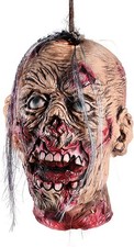Halloween Decoration Props, Hanging Severed Head, Bloody Latex Zombie Head