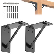 2 Pcs Heavy Duty Metal Corner Brackets 6"x 6"x 3" L Right Angle Brackets L Br...