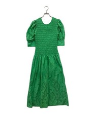 GANNI                    maxi smock dress green F7208