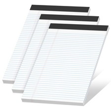 White Legal Pads 8.5 x 11 Narrow Ruled, 3 Pack Notepads College Ruled Pads of...