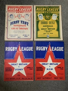 Great Britain 1966 Rugby League Australia Tour Programmes 2 Tests NSW Sydney