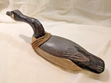 Wooden Carved Rustic Canadian Goose with Rope Collar 18"