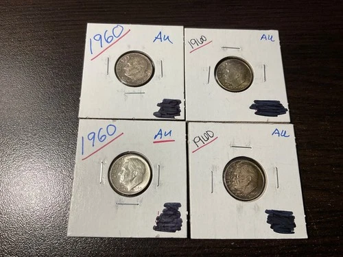 1960 roosevelt dime lot of 4 coins #3