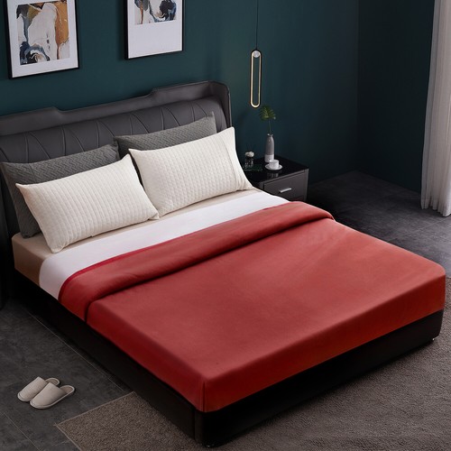 Satin Fleece Blanket All Season Reversible Lightweight Thermal Bed Blanket Throw - Picture 13 of 60