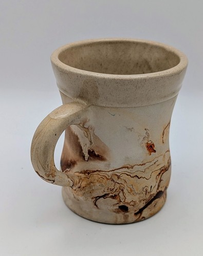 Vintage Nemadji Pottery Mug – Swirl Marbled Design – 5" Tall USA Art Pottery - Picture 4 of 11