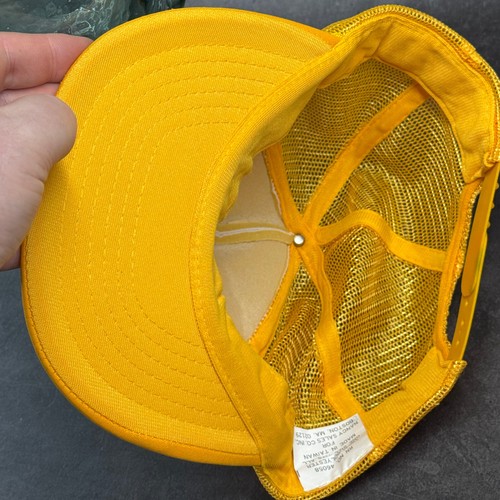 1980s BOSTON Trucker Hat Cap SnapBack Vintage 80s USA - Yellow Souvenir - Picture 3 of 4