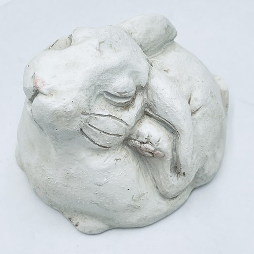 2012 STONE BUNNY INC TELLE M. STEIN sleepy RABBIT FIGURINE/GARDEN STATUE NEW - Picture 2 of 23