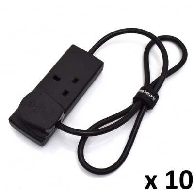 2-Gang Verlängerungskabel schwarz Multistecker Stromkabel 1/2/3/5 m - Großpackung